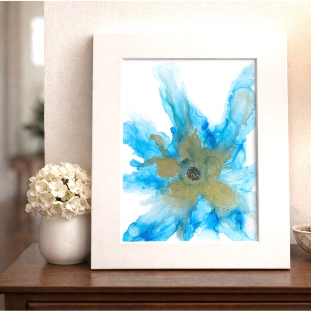Hand crafted original alcohol ink wall decor painting
